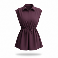 Drawstring Waist Cap Sleeve Shirt - Modestly Vogue 