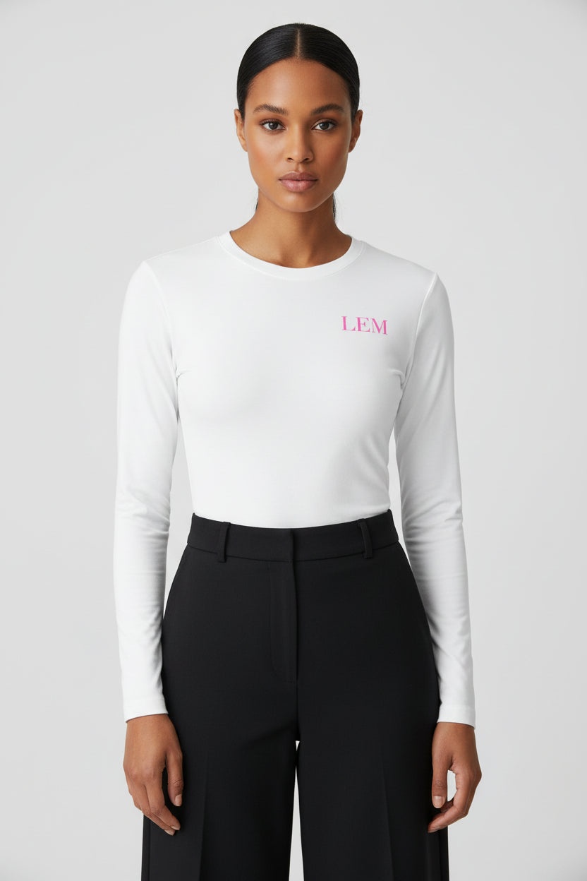 'LEM' Essential Edit Long Sleeve Tee | Candy Pink - Modestly Vogue 