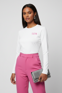 'LEM' Essential Edit Long Sleeve Tee | Candy Pink - Modestly Vogue 