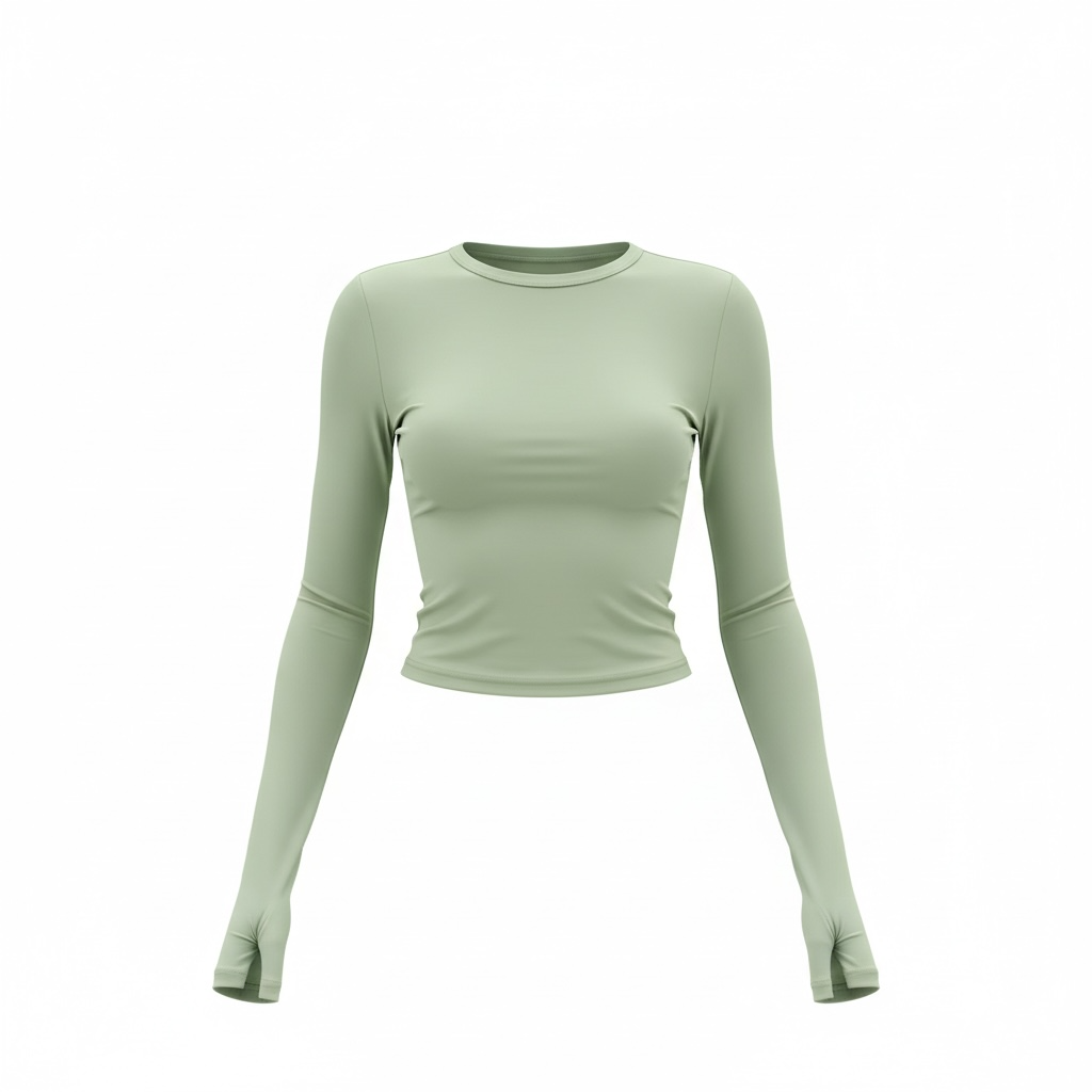 New Women's Solid Color Base Round Neck Long Sleeve Top Women - Modestly Vogue 