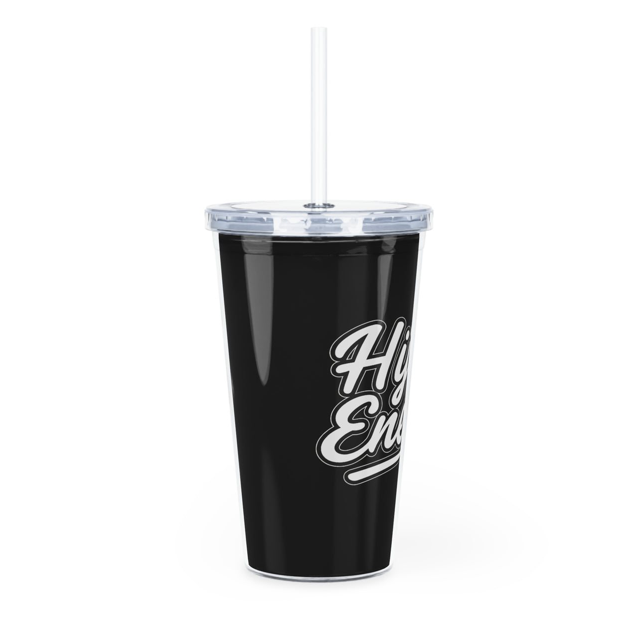 Black Hijabi Energy™ Reusable Plastic Tumbler with Straw – Everyday Hydration Cup