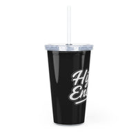 Black Hijabi Energy™ Reusable Plastic Tumbler with Straw – Everyday Hydration Cup