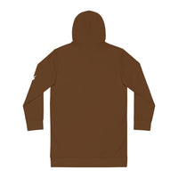 Hijabi Energy  Hoodie Dress — ' Hijabi Girl’' Cozy Women's Pullover Brown