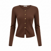 Button-Up Long Sleeve Knit Cardigan – Cozy & Stylish Layering Piece - Modestly Vogue 