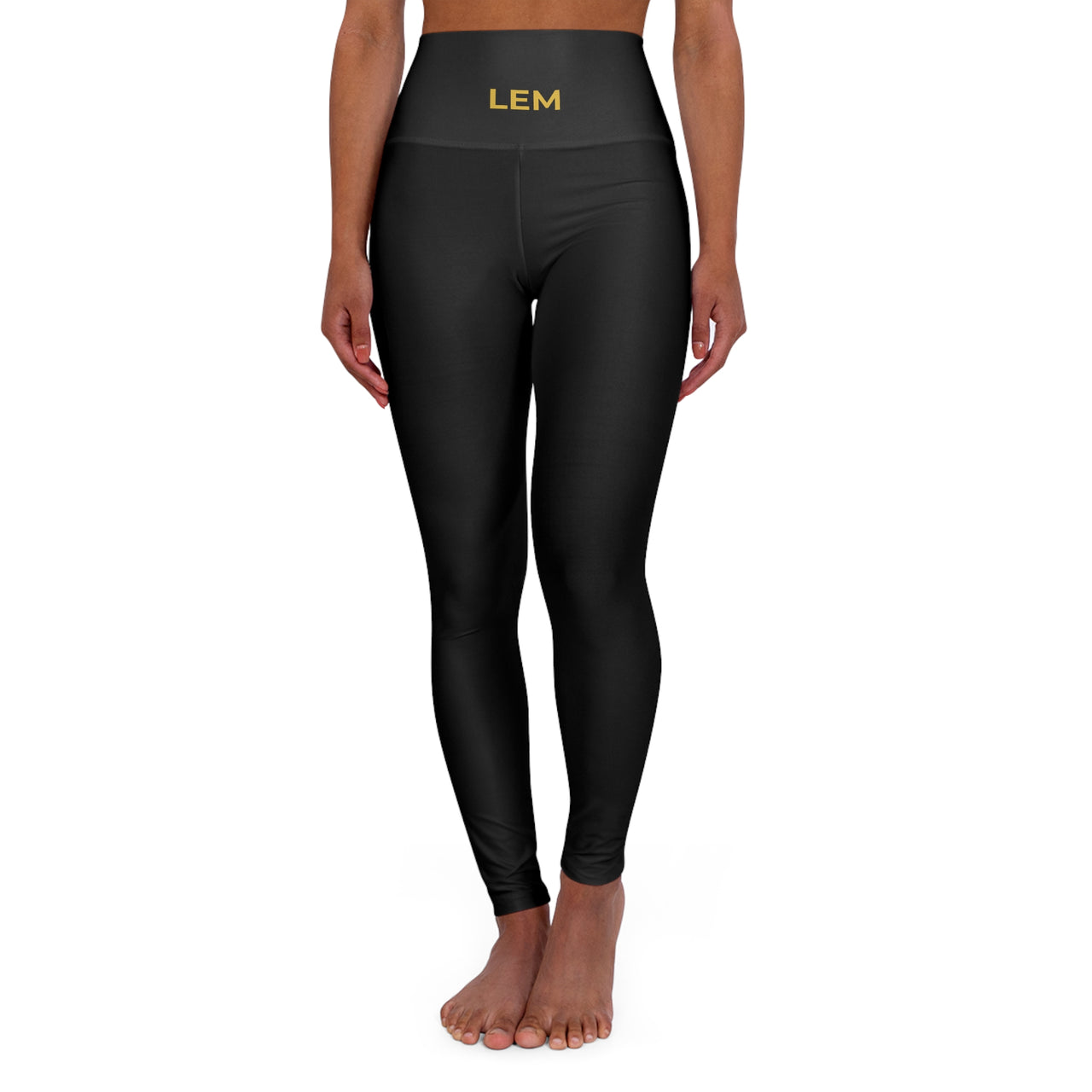 LEM Logo On High-Waisted Yoga Leggings
