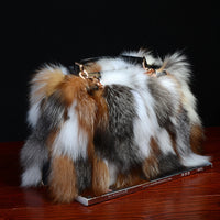 Fashion Handbag Fox Fur With Cowhide Purse - Modestly Vogue 