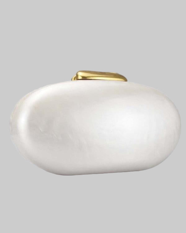 Round Acrylic Evening Pearl Clutch Bag - Modestly Vogue 