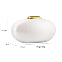 Round Acrylic Evening Pearl Clutch Bag - Modestly Vogue 
