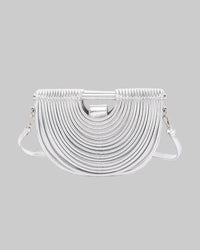 Metallic Faux Leather Noodle Bag Purse Handbag
