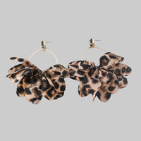 Exaggerated Fabric Leopard Print Earrings Circle Female - Modestly Vogue 