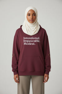 Maroon Women's Hijabi Girl™ Hoodie – Cozy Streetwear Sweatshirt - Modestly Vogue 