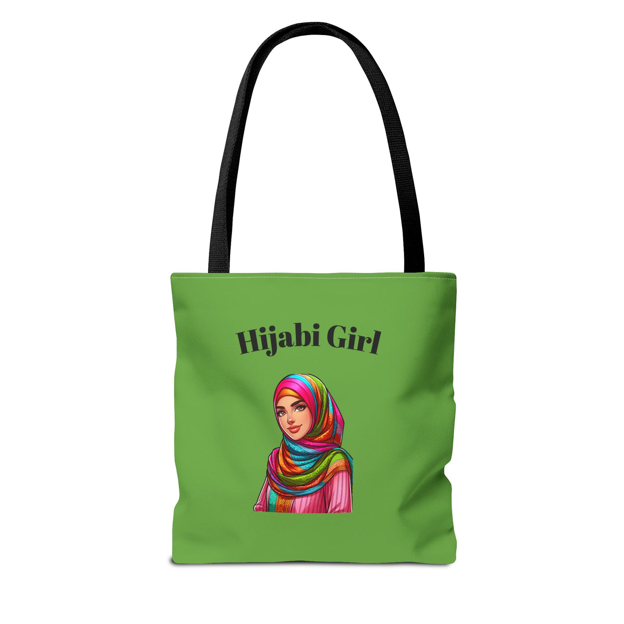 Colorful Hijabi Girl Tote Bag - Stylish and Functional for Every Occasion GREEN - Modestly Vogue 