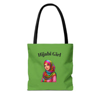 Colorful Hijabi Girl Tote Bag - Stylish and Functional for Every Occasion GREEN - Modestly Vogue 