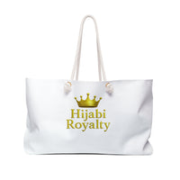 Hijabi Royalty™ White Weekender Bag — Gold Crown Travel Tote - Modestly Vogue 