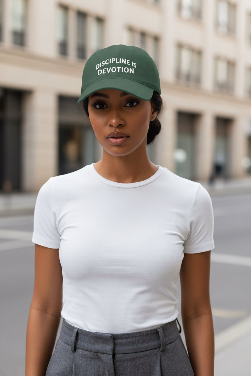 Modest Mindset Low Profile Baseball Cap - 'Discipline is Devotion' Hat - Modestly Vogue 