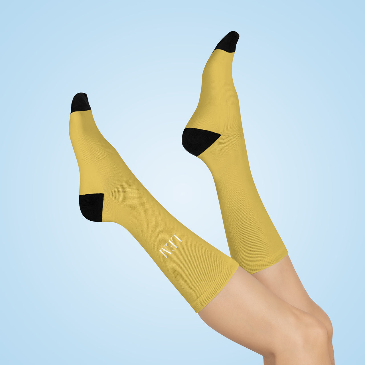 LEM™ Butter Yellow Signature Cushioned Crew Socks - Modestly Vogue 