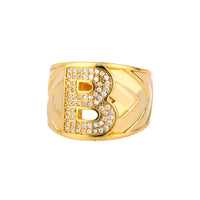 Personalized Gold Stone Initial Ring | Modestly Vogue - Modestly Vogue 