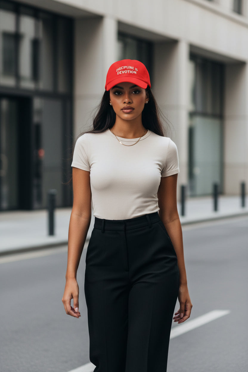 Modest Mindset Low Profile Baseball Cap - 'Discipline is Devotion' Hat - Modestly Vogue 