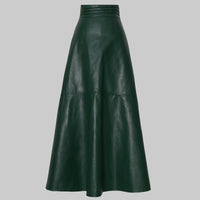 Retro High Waist PU Leather Fishtail Skirt for Women – Long & Chic