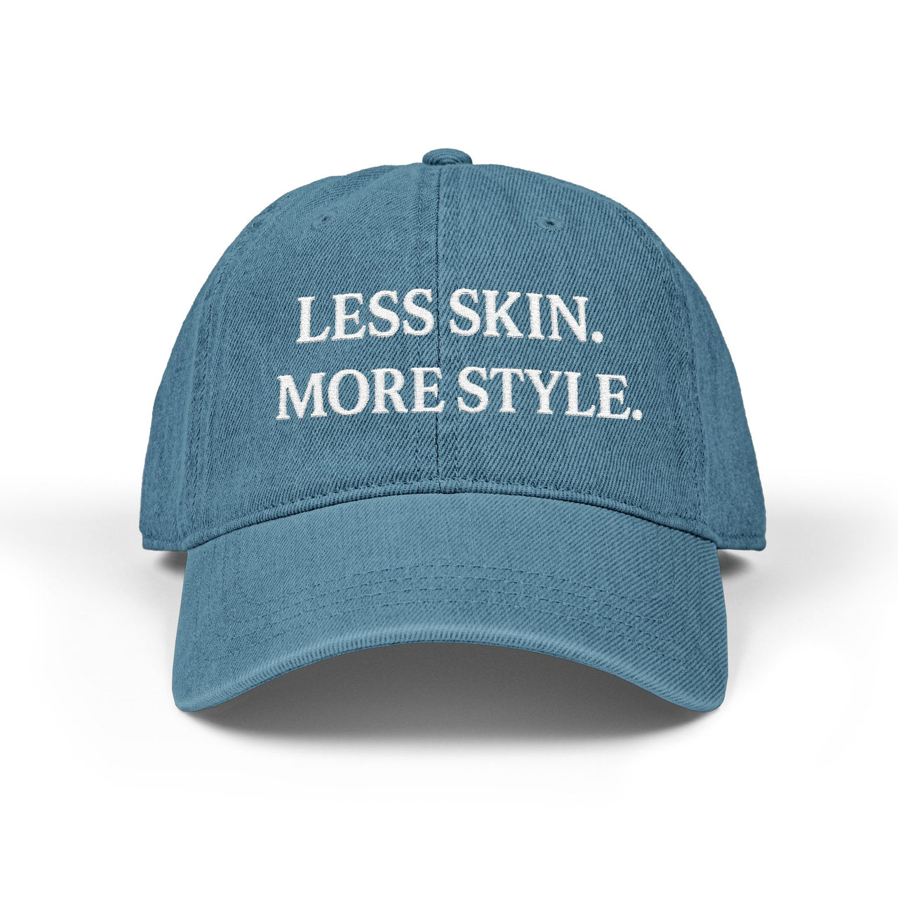 Less Skin More Style Denim Hat – Embroidered Modest Fashion - Modestly Vogue 