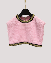 Pastel Autumn Winter Star Heavy Industry Chain Decoration Ultra Short Sleeveless Vest Top - Modestly Vogue 