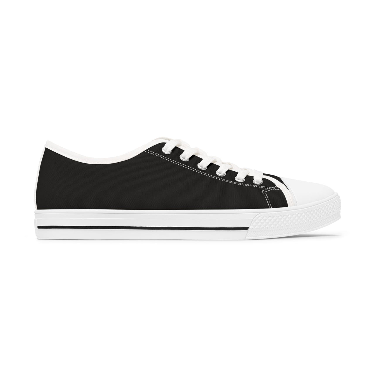 Black Low Top Sneakers — "Hijabi Energy" Muslimah Streetwear Classic Women's Canvas Trainers