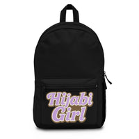Black Stylish Personalized Hijabi Girl Backpack for School, Travel, Gym,