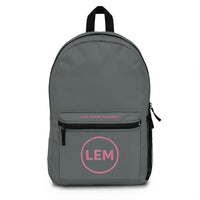 Charcoal Grey  LEM Personalized Monogram Backpack for School & Travel