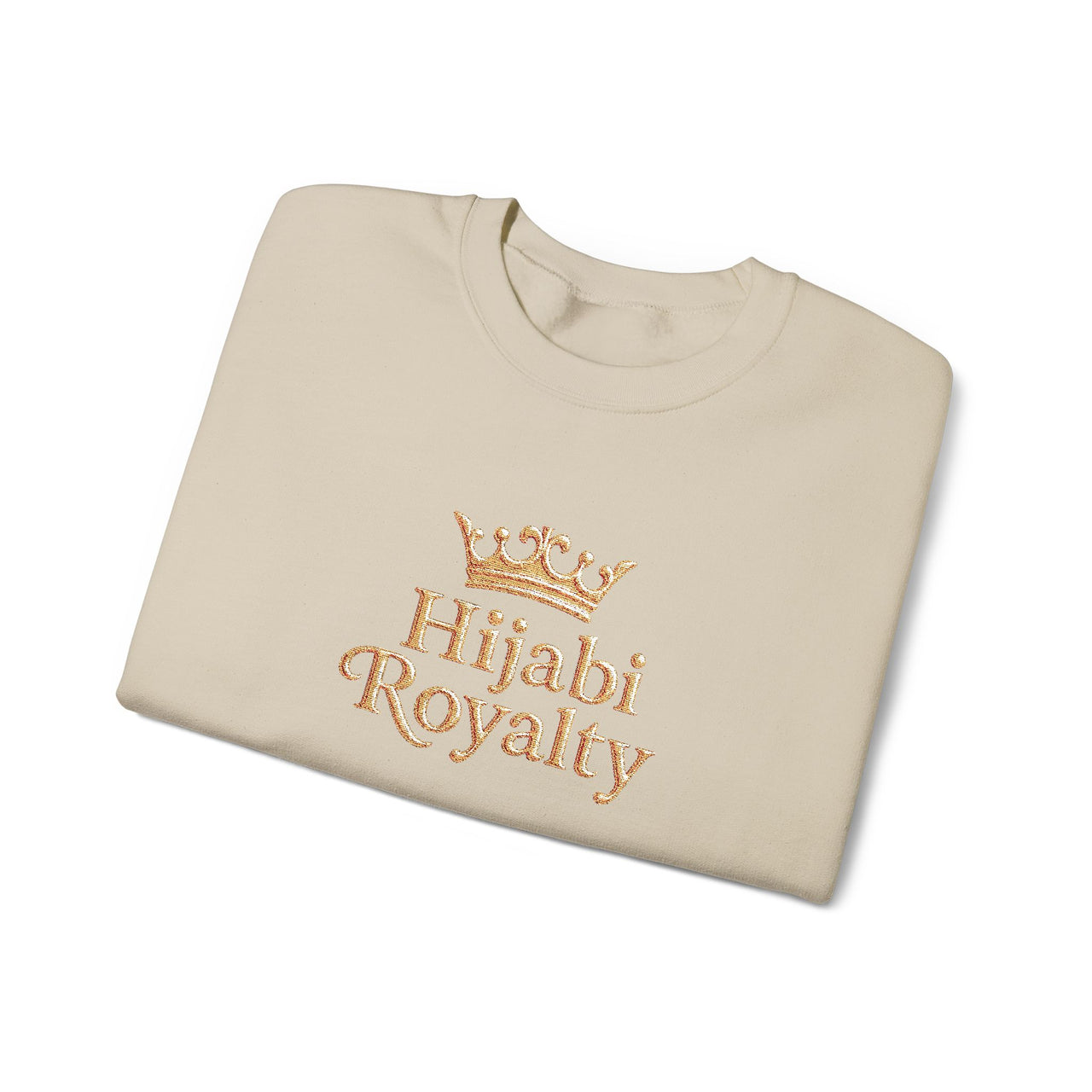 Hijabi Royalty™ Crewneck Sweatshirt — Gold Crown Graphic, Modest Fashion Gift