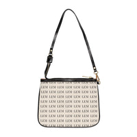 LEM Signature Monogram Mini Shoulder Bag — Cream & Black LEM Pattern - Modestly Vogue 