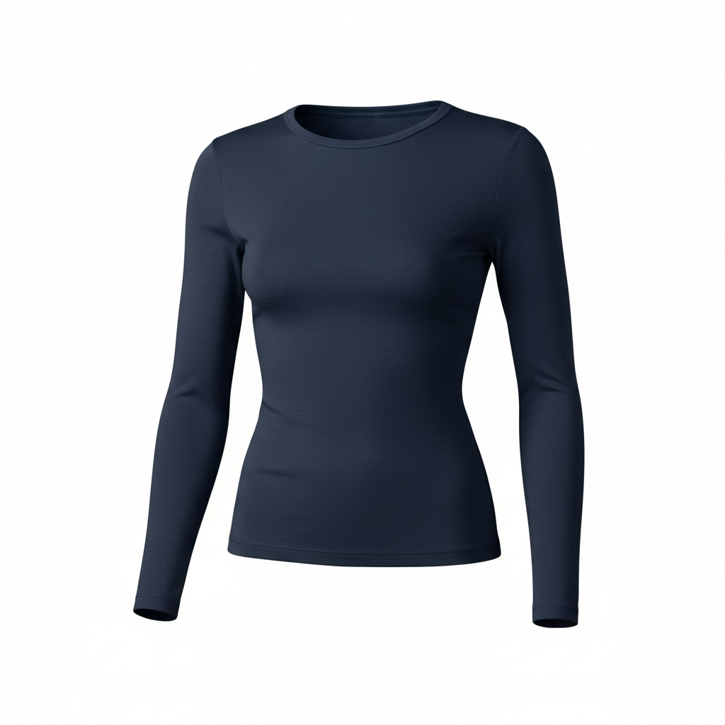 New Women's Solid Color Base Round Neck Long Sleeve Top Women - Modestly Vogue 
