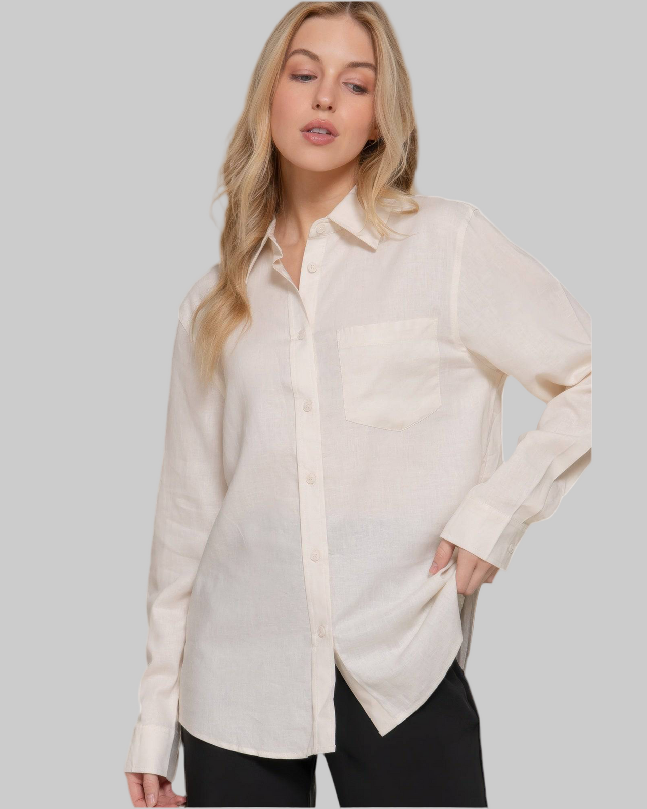 Long Sleeve Linen Blend Shirt | Lightweight & Stylish Women’s Shirt - Modestly Vogue 