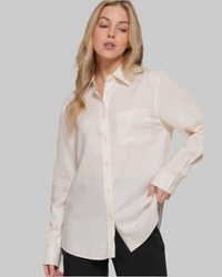 Long Sleeve Linen Blend Shirt | Lightweight & Stylish Women’s Shirt - Modestly Vogue 