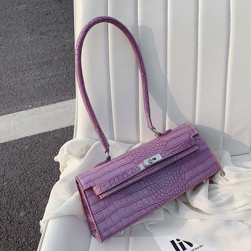 Stone pattern retro fashion underarm shoulder bag