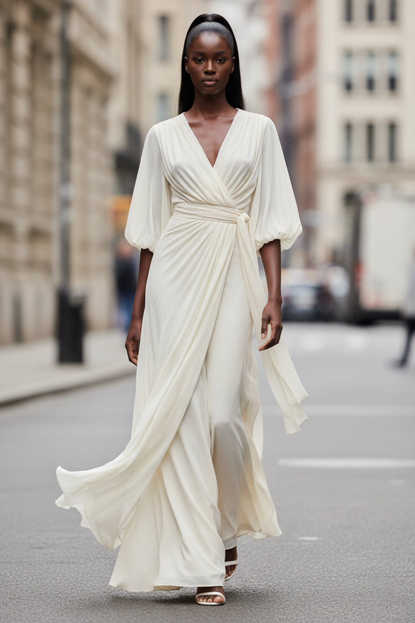 European And American-style Slim-fit Long Dress For Women - Modestly Vogue 