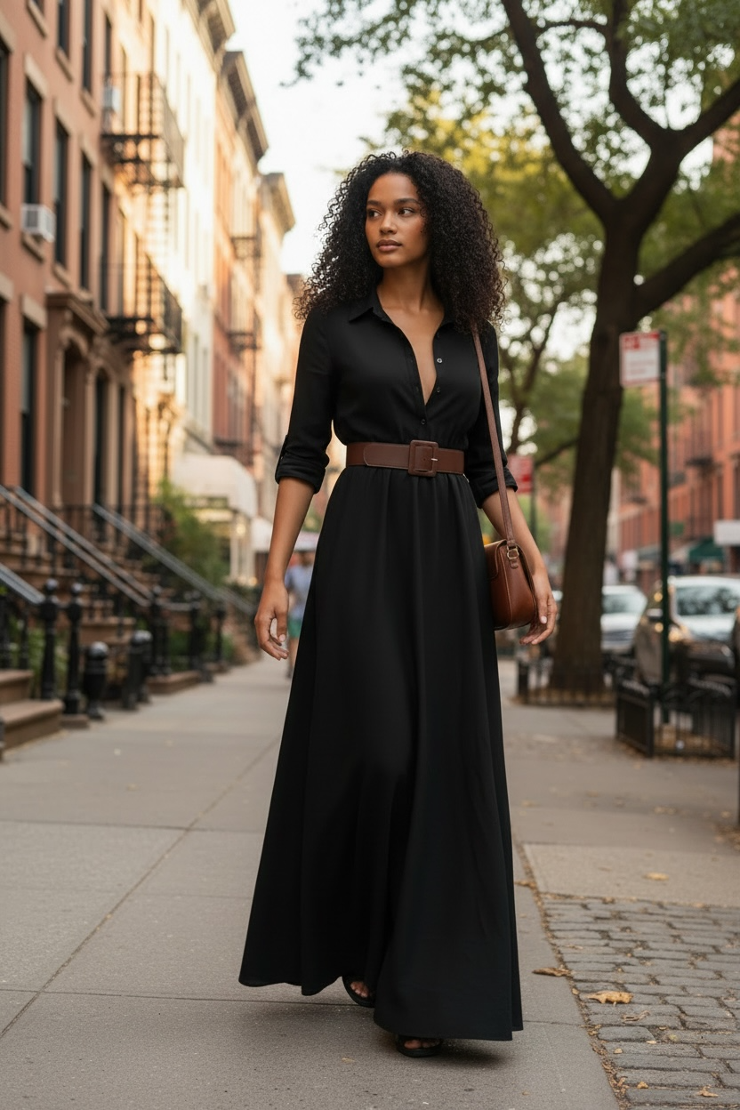 Full Size Ruched Long Sleeve Maxi Dress Plus Size - Modestly Vogue 