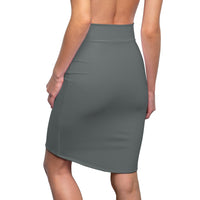 Grey High-Waist LEM Pencil Skirt — Sleek Office & Evening Wear - Modestly Vogue 