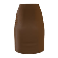 Brown High-Waist LEM Pencil Skirt — Sleek Office & Evening Wear - Modestly Vogue 