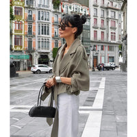 High End French Large Collared Lace up Windbreaker Women Autumn Coat - Modestly Vogue 