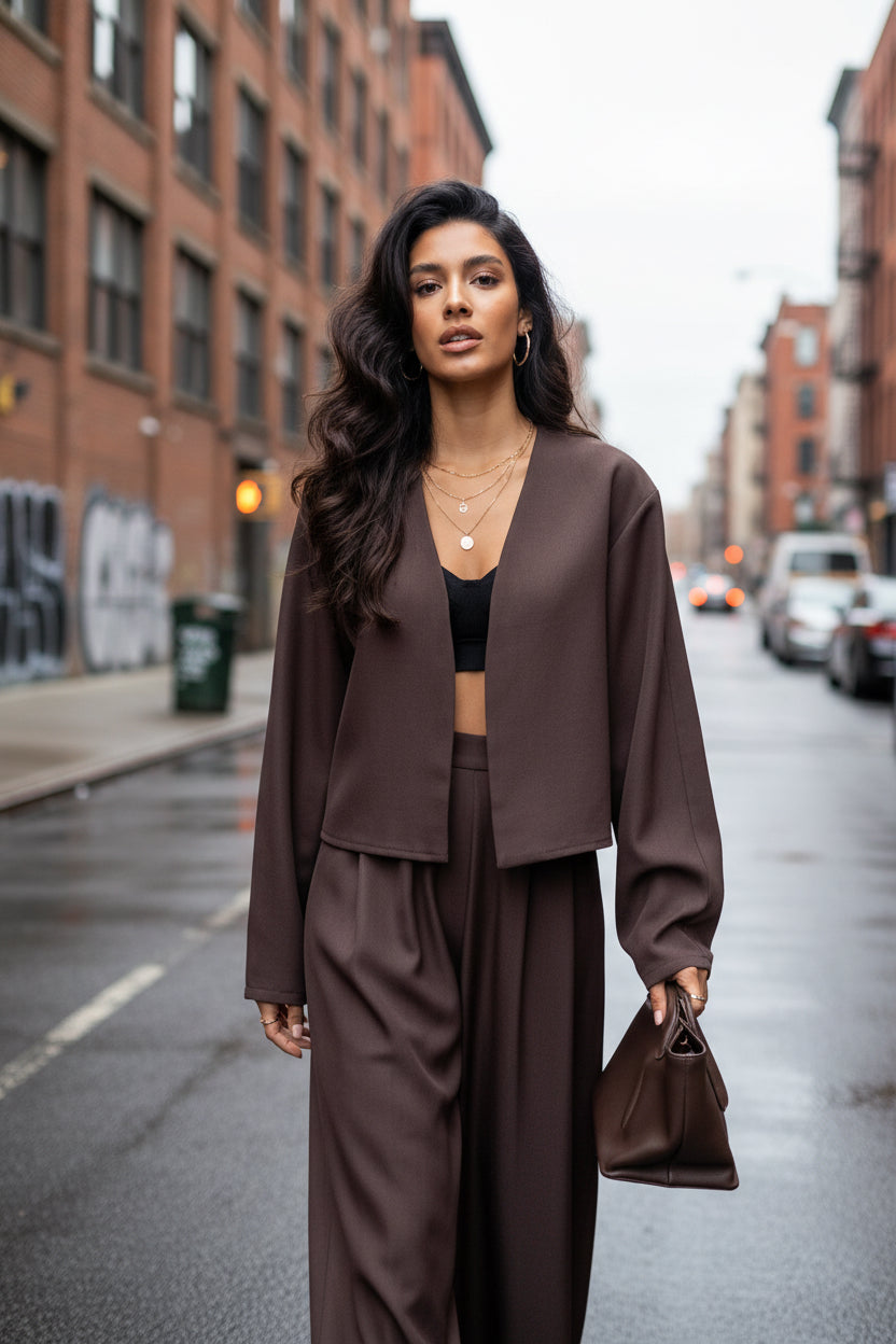Simple White V-neck Top And Trousers Loose Leisure Suit - Modestly Vogue 