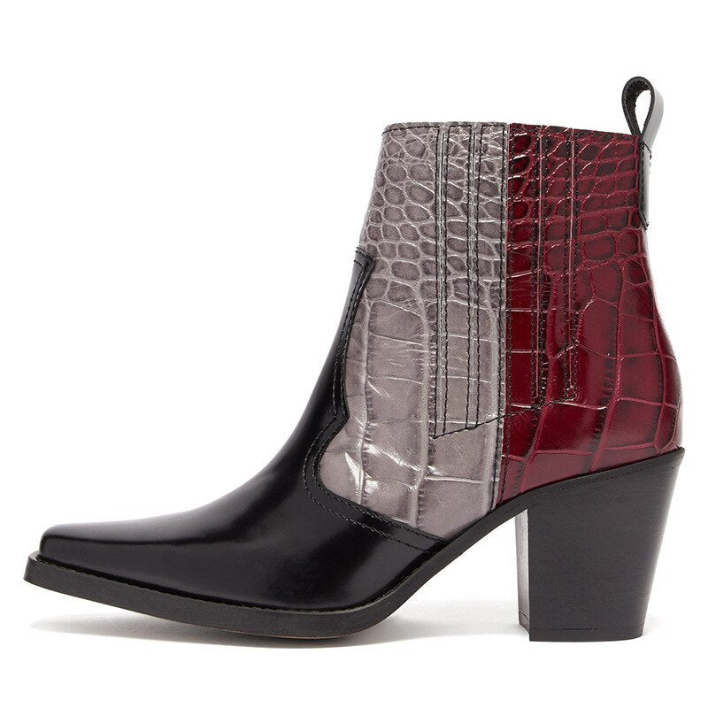 Women's large size stone print boots - Modestly Vogue 