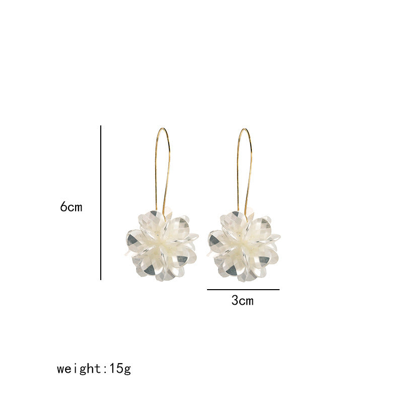 Women's Fashion White Petal Geometric Earrings - Modestly Vogue 