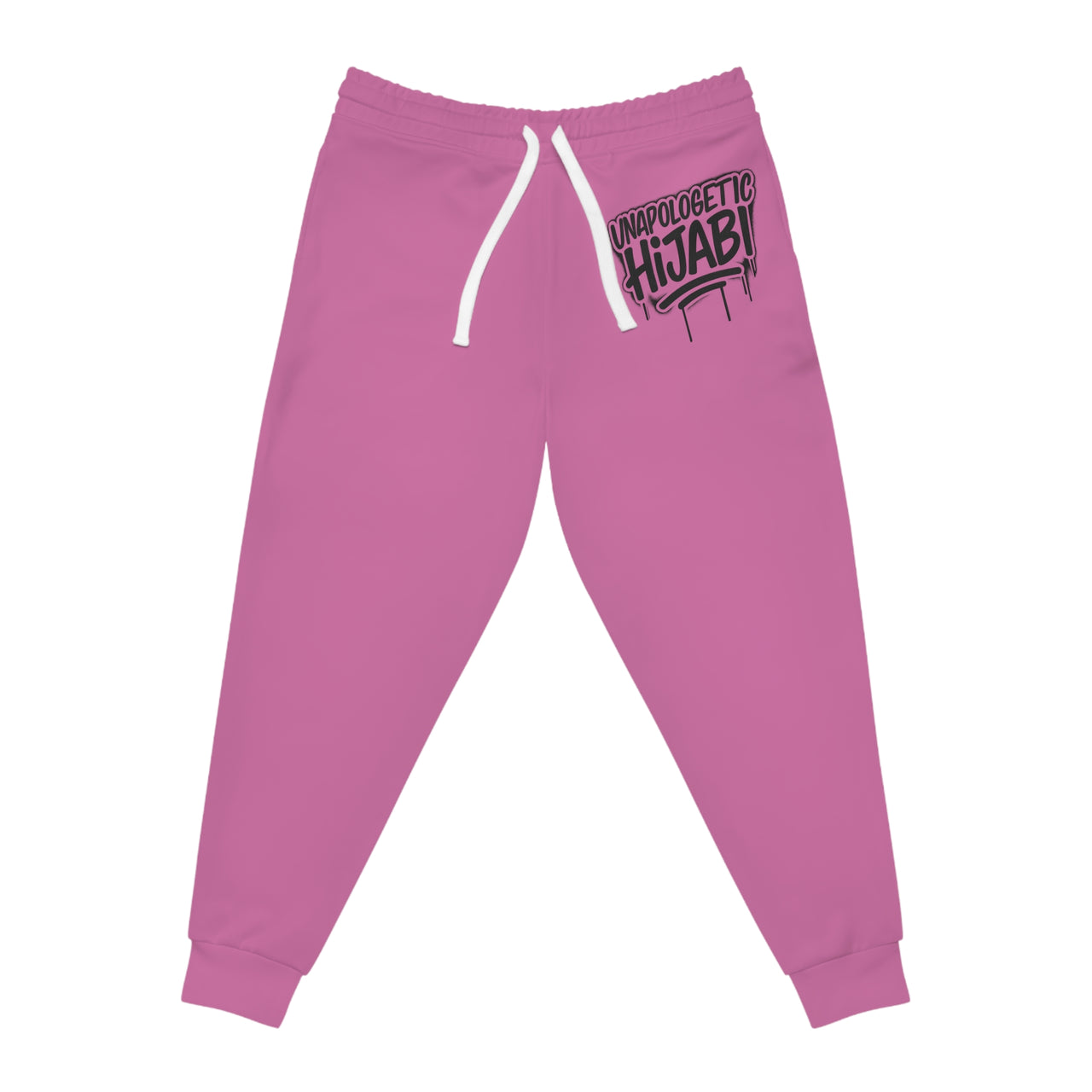 Athletic Joggers —Pink "Unapologetic Hijabi" Graphic Streetwear Sweatpants