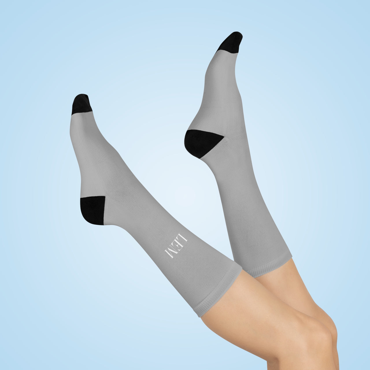 LEM Dove Grey Signature Cushioned Crew Socks - Modestly Vogue 