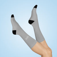 LEM Dove Grey Signature Cushioned Crew Socks - Modestly Vogue 