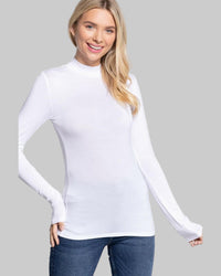 Mock Neck Fitted Rayon Jersey Top – Sleek, Soft & Modest - Modestly Vogue 