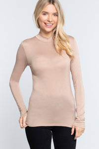 Mock Neck Fitted Rayon Jersey Top – Sleek, Soft & Modest - Modestly Vogue 