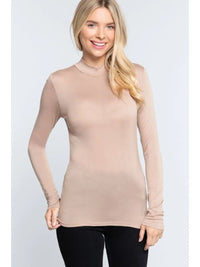 Mock Neck Fitted Rayon Jersey Top – Sleek, Soft & Modest - Modestly Vogue 