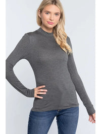 Mock Neck Fitted Rayon Jersey Top – Sleek, Soft & Modest - Modestly Vogue 