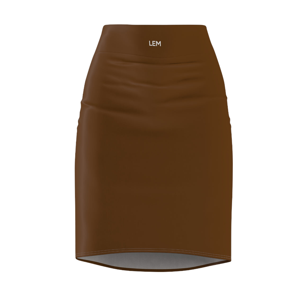 Brown High-Waist LEM Pencil Skirt — Sleek Office & Evening Wear - Modestly Vogue 
